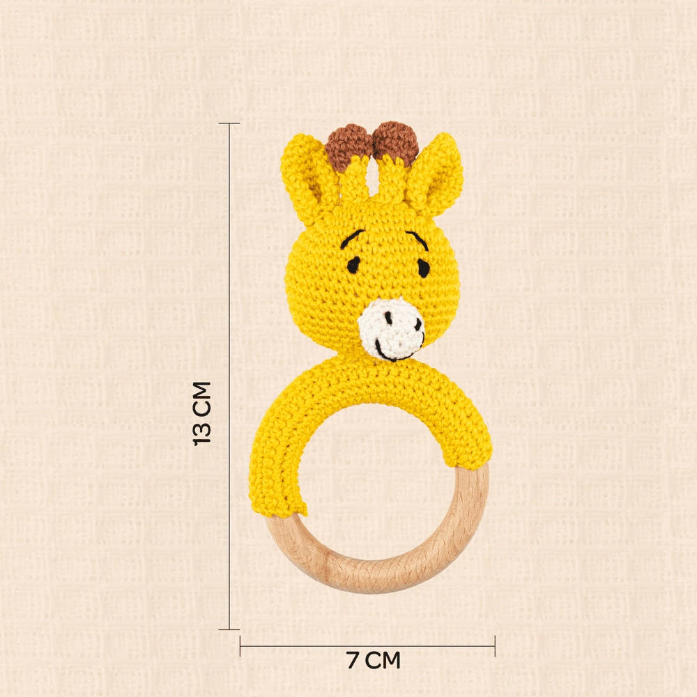 Crochet Ring Rattle Toy - Suitable for 0 month & above premium cotton yarn Tiger
