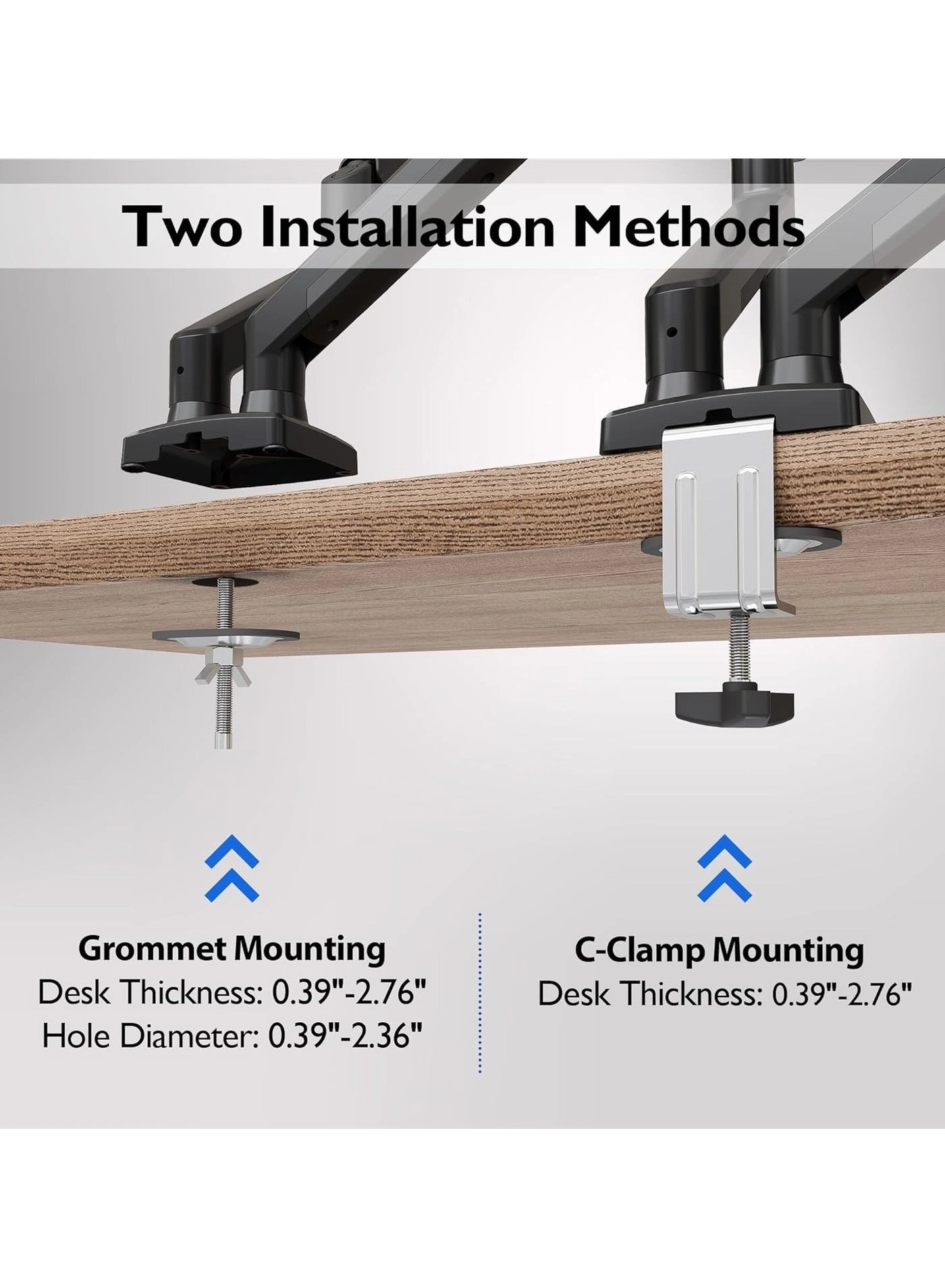 Dual Monitor Mount - 2 Monitors 32 inches 75mm or 100mm
