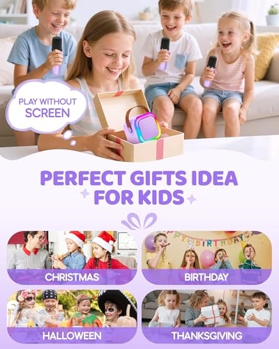 Mini Karaoke Machine - 3 Wireless Mics