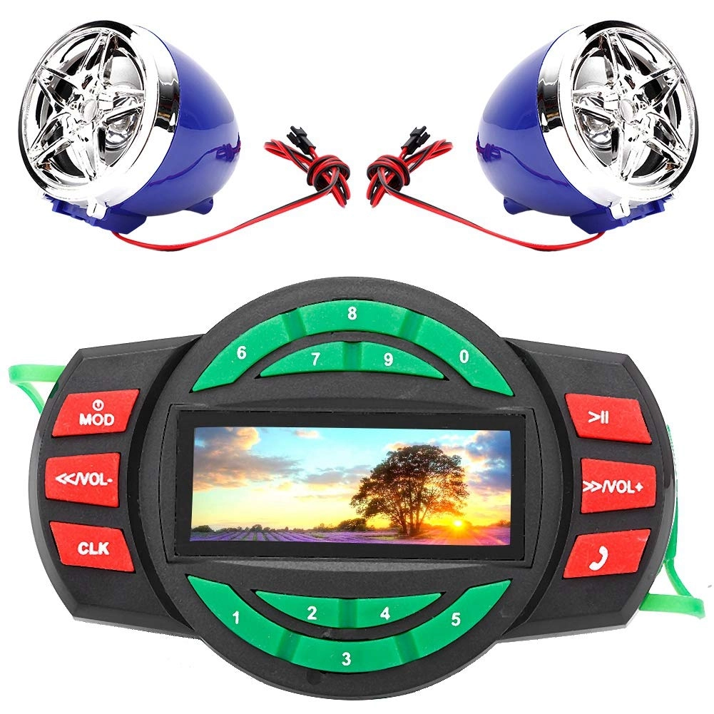 Bediffer Waterproof LCD Motorcycle MP3 Player - 2 Speakers
