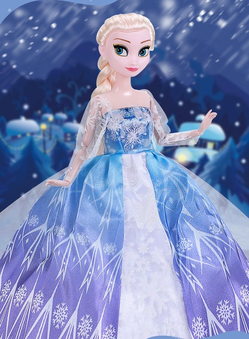 Princess Elsa Doll Gift Set - Blue Plastic for Girls