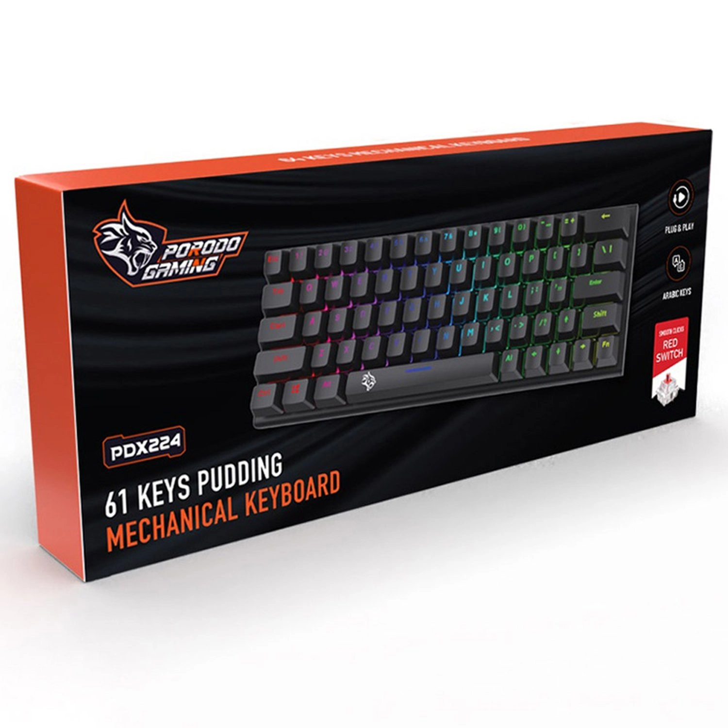 61 Keys Pudding Mechanical Keyboard - EN/AR Wired