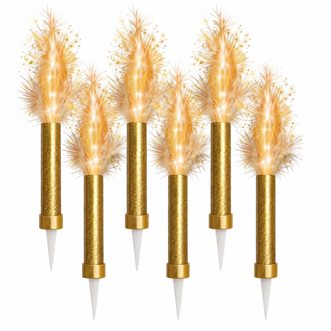 dtd quality matters Ice Fountain Cake Topper Sparklers - Set of 6 Gold Anniversary, Birthday, Wedding