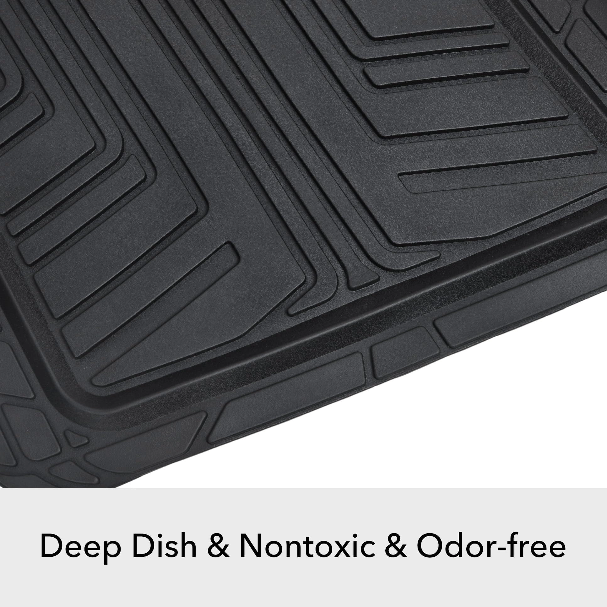 4-Piece Heavy Duty PVC Floor Mats with Cargo Liner - Black Universal Fit