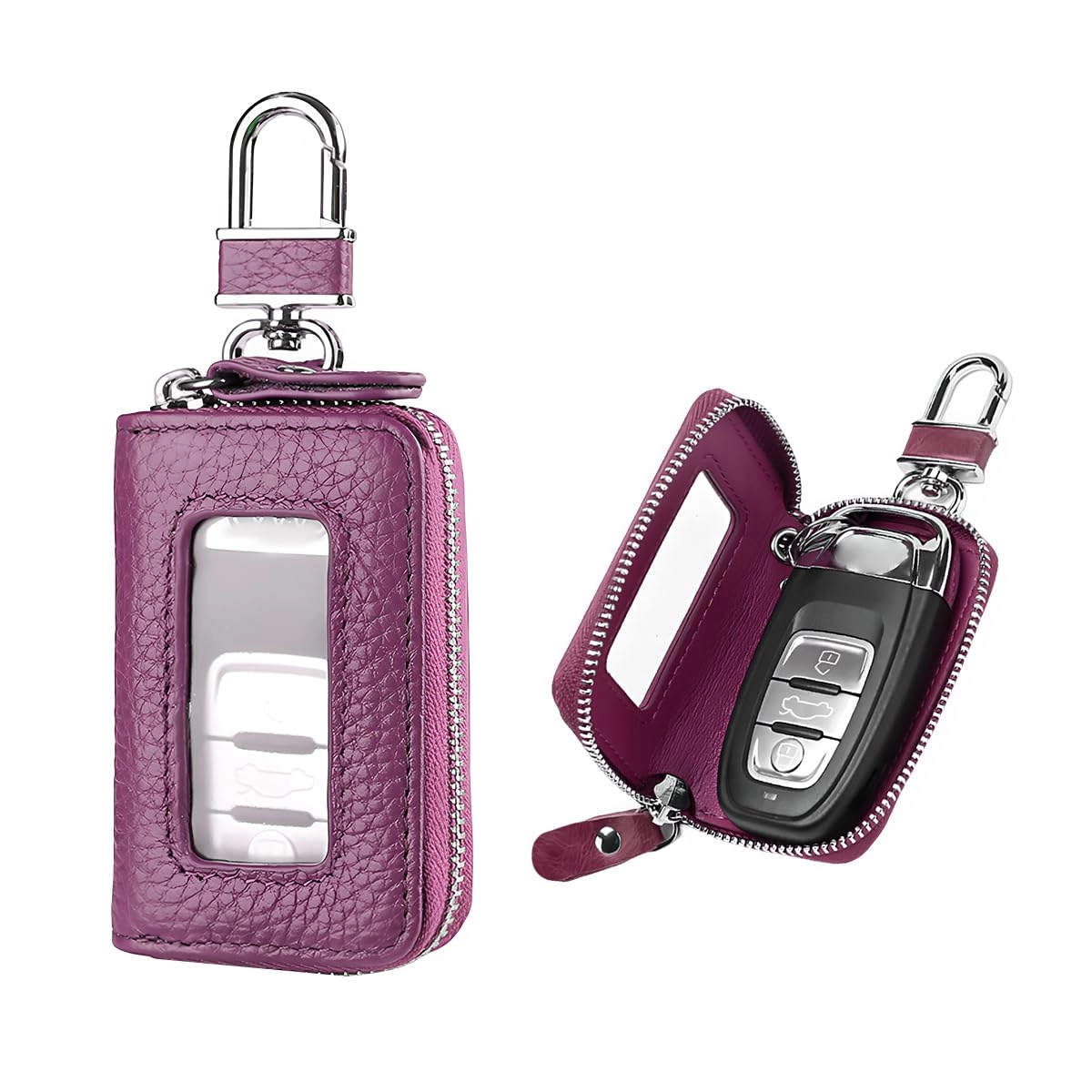 gasedin Car Key Fob Case - Smart Transparent Window Coffee
