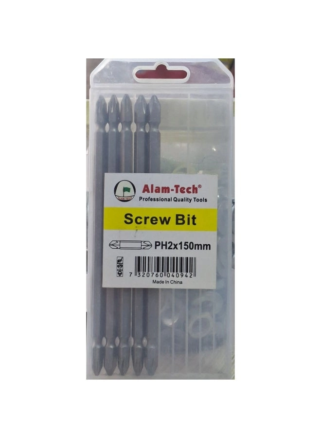 Alam-Tech PH2 Magnetic Double-Ended Screwdriver Bit Set - 150mm S2 Steel 10 Pcs