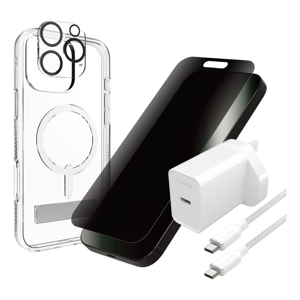 ZAGG Privacy Glass Screen Protector + Anti Glare Glass Camera Lens Protector for iPhone 16 Pro