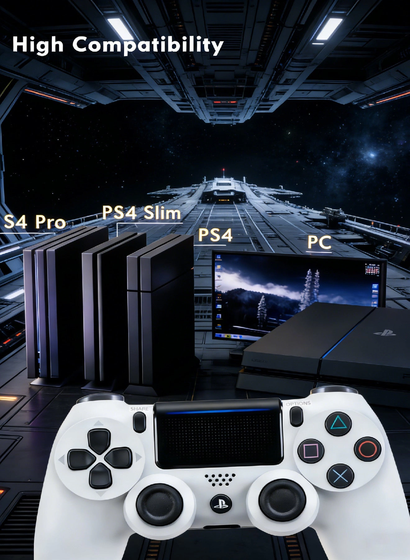 DualShock 4 V2 Wireless Controller (PS4) Glacier White