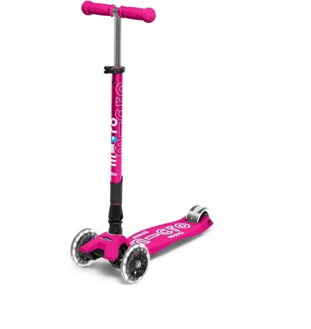 Micro Maxi Deluxe 3-Wheel Kick Scooter – 120/80 mm LED Foldable