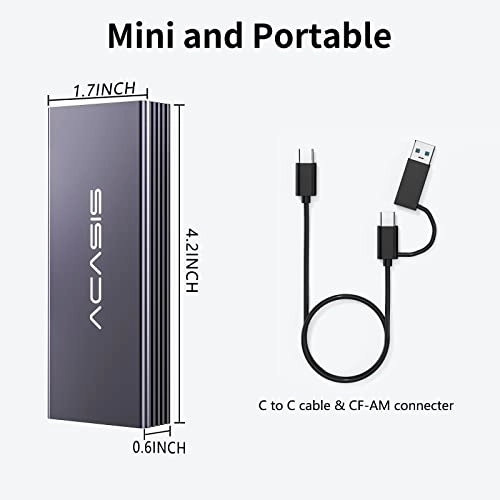 ACASIS USB C 3.2 SSD Enclosure - USB 3.2 Gen2 M.2 NVMe 12+16-pin
