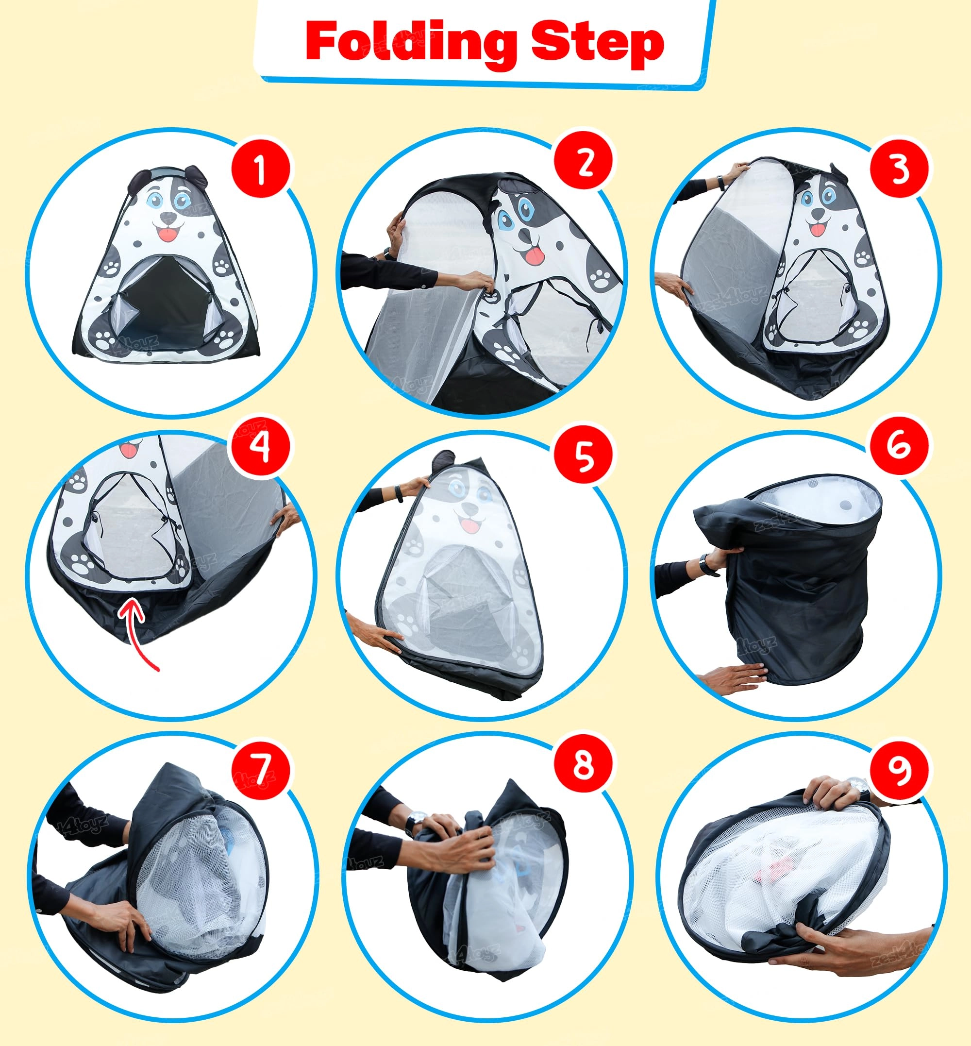 Popup Tent - Black & White 3 to 5 Years