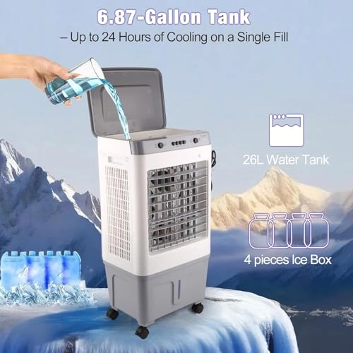 Portable Air Conditioner - 5000m³/h 120°Oscillation 35L
