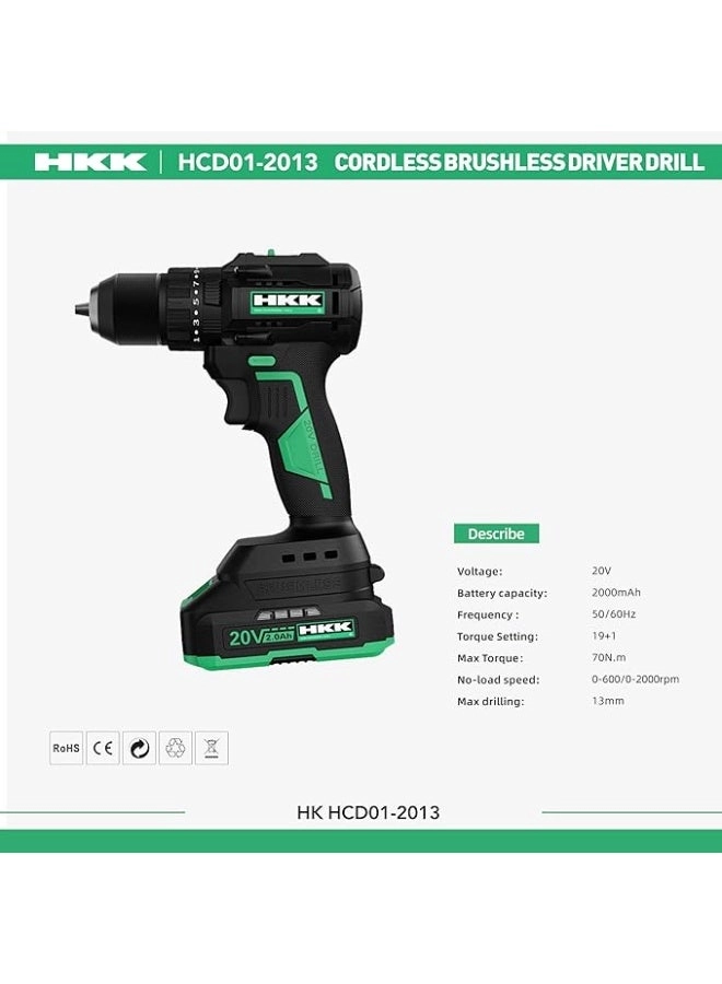 Cordless Brushless Drill - 2.0Ah
