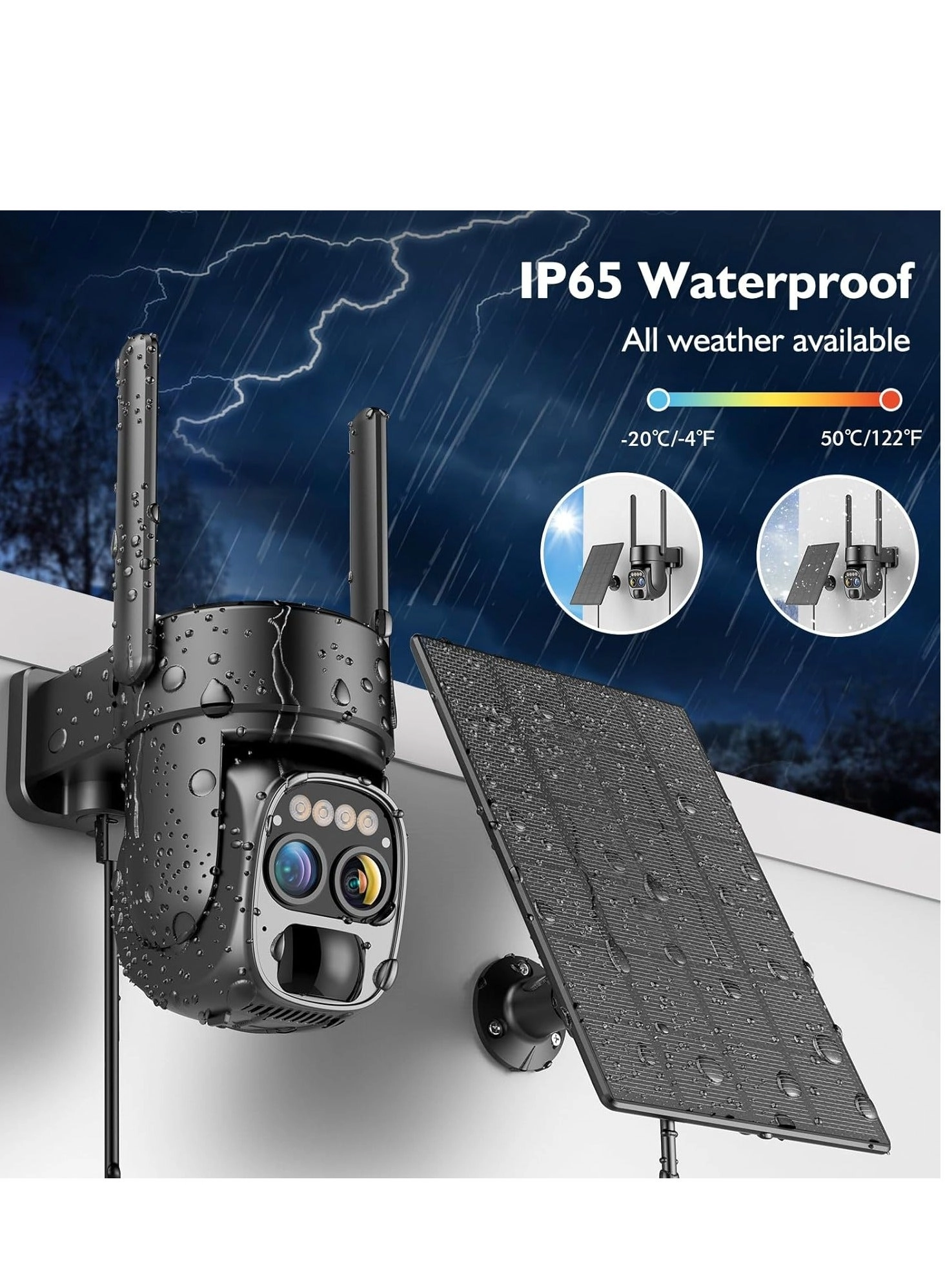 Solar Security Wireless Outdoor Camera 2K