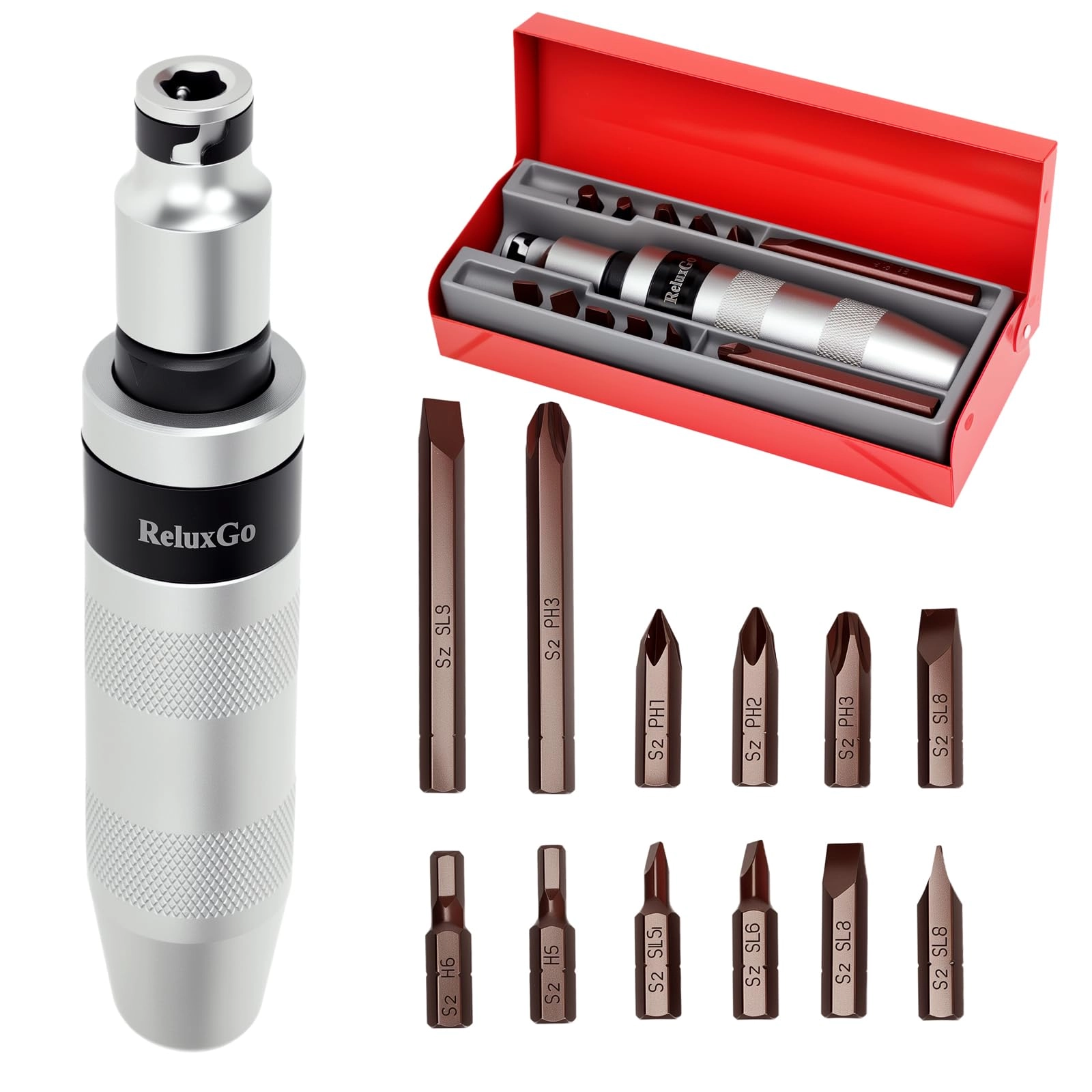 ReluxGo BJS112 Slotted and Phillips Screwdriver Set (12 Pcs)