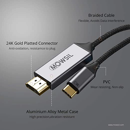 MOWSIL Standard Cable HDMI to USB-C