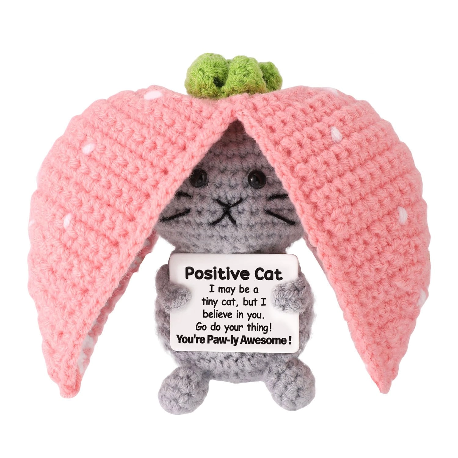 TOYMIS Strawberry Cat 13 cm Crochet