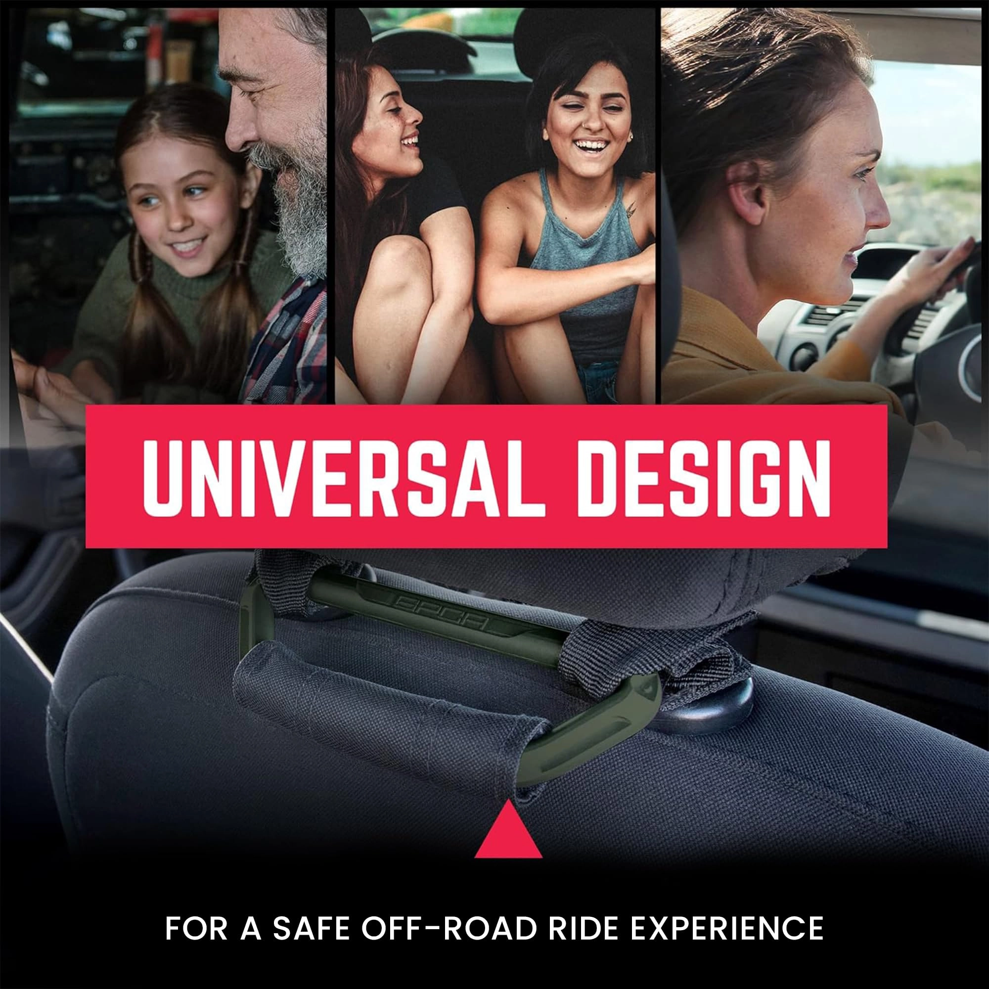 BackGrip Pro - Headrest Handle 2-Pack Army Green