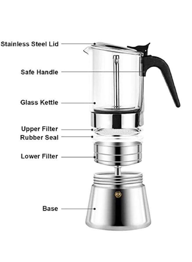 Clear Design Moka Pot - Visible Brewing Chamber