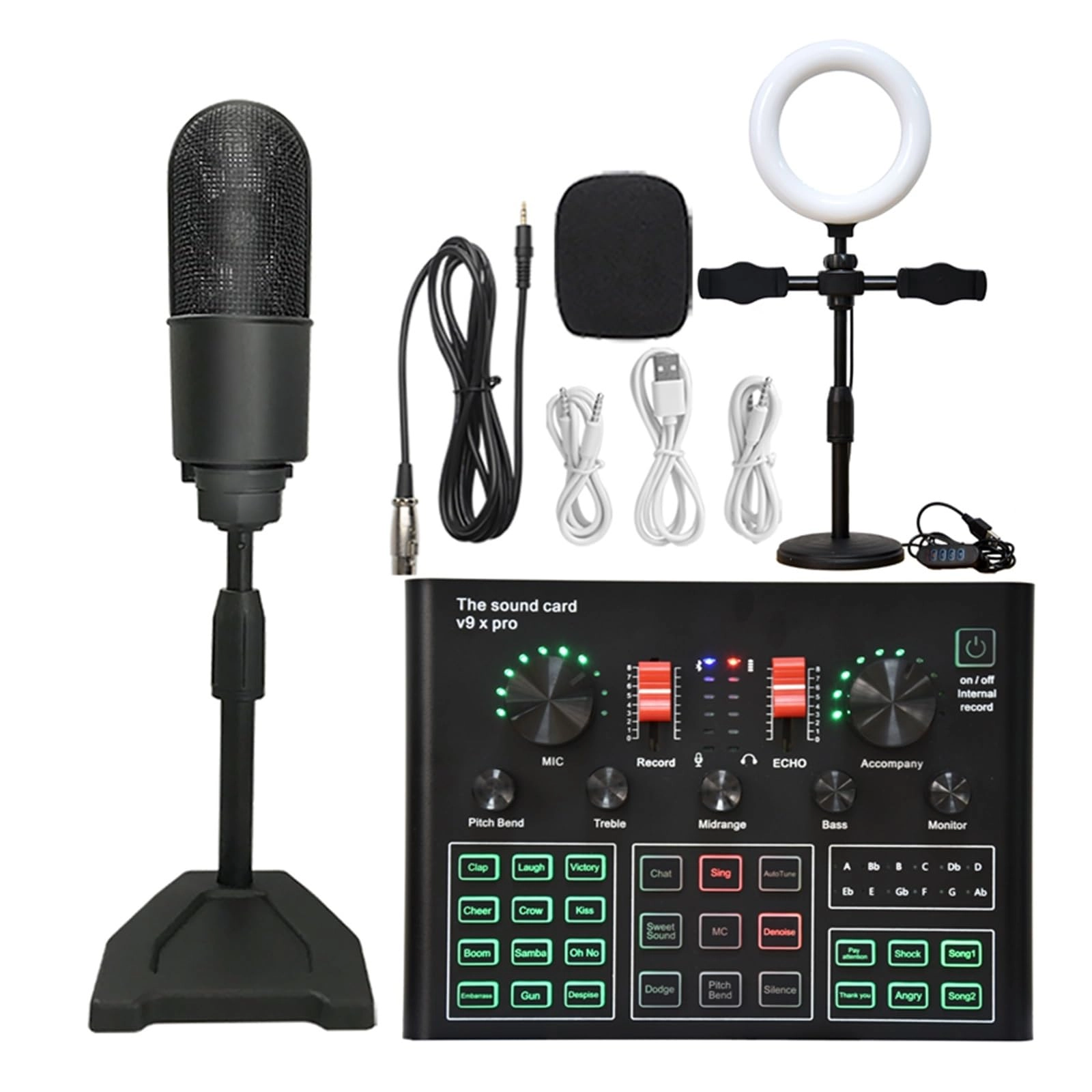 WXH1000 + BM900 + V8XPRO Wireless+USB Microphone Kit
