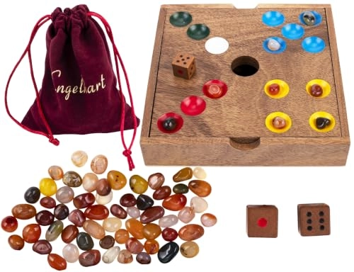 The Pig Hole/Stones - Walnut Wood Box 60 Semi-Precious Stones