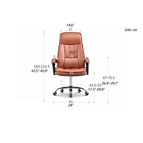 Desk Chair - PU Leather Brown High Back