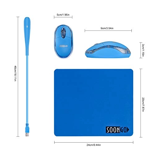 Mini Mouse Pad + Kids Mouse + USB LED Light