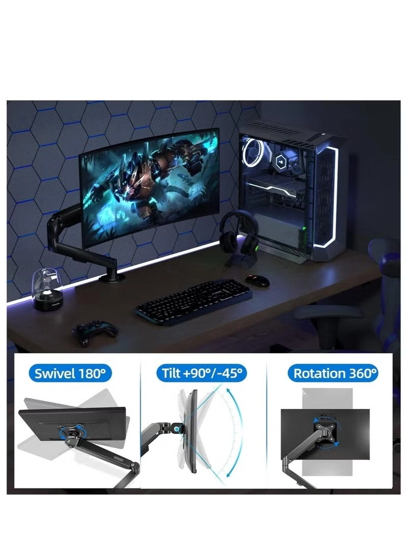 Gas Spring Monitor Arm - 32 in VESA 75x75/100x100mm