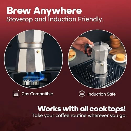 2-in-1 Moka Pot - Stovetop & Induction Compatible