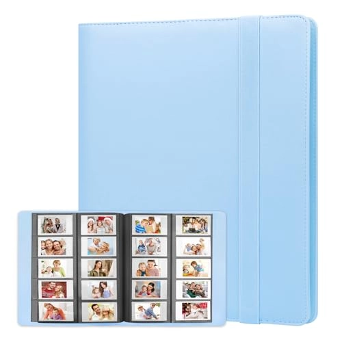 400 Pockets Photo Album - Compatible with Instax Mini Light Blue