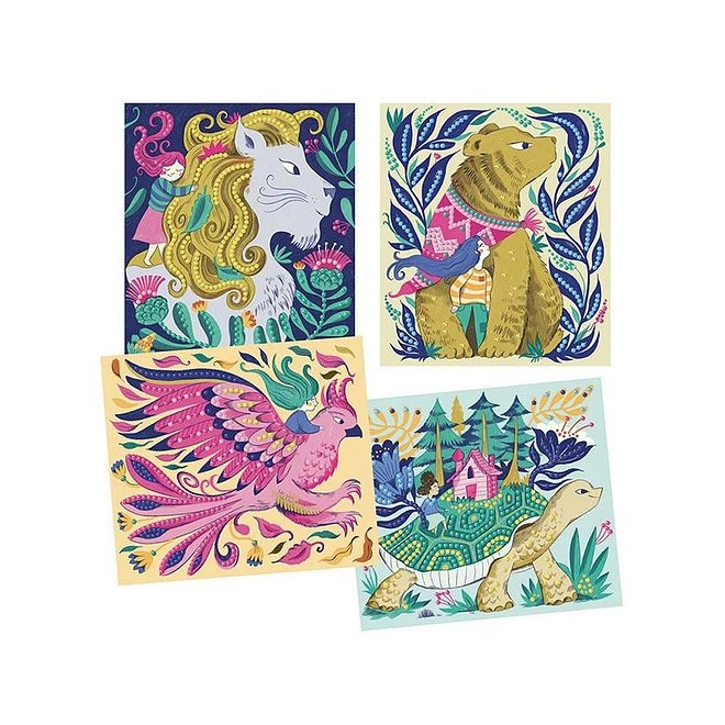 DJECO Mythical Creatures Artistic Diams Kit - Ages 7-12 Sparkly Rhinestones