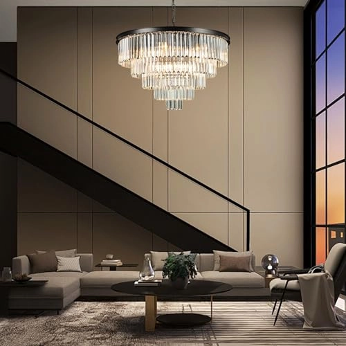 16 Lights Large Crystal Chandeliers - 3 Colors Temperature Adjustable