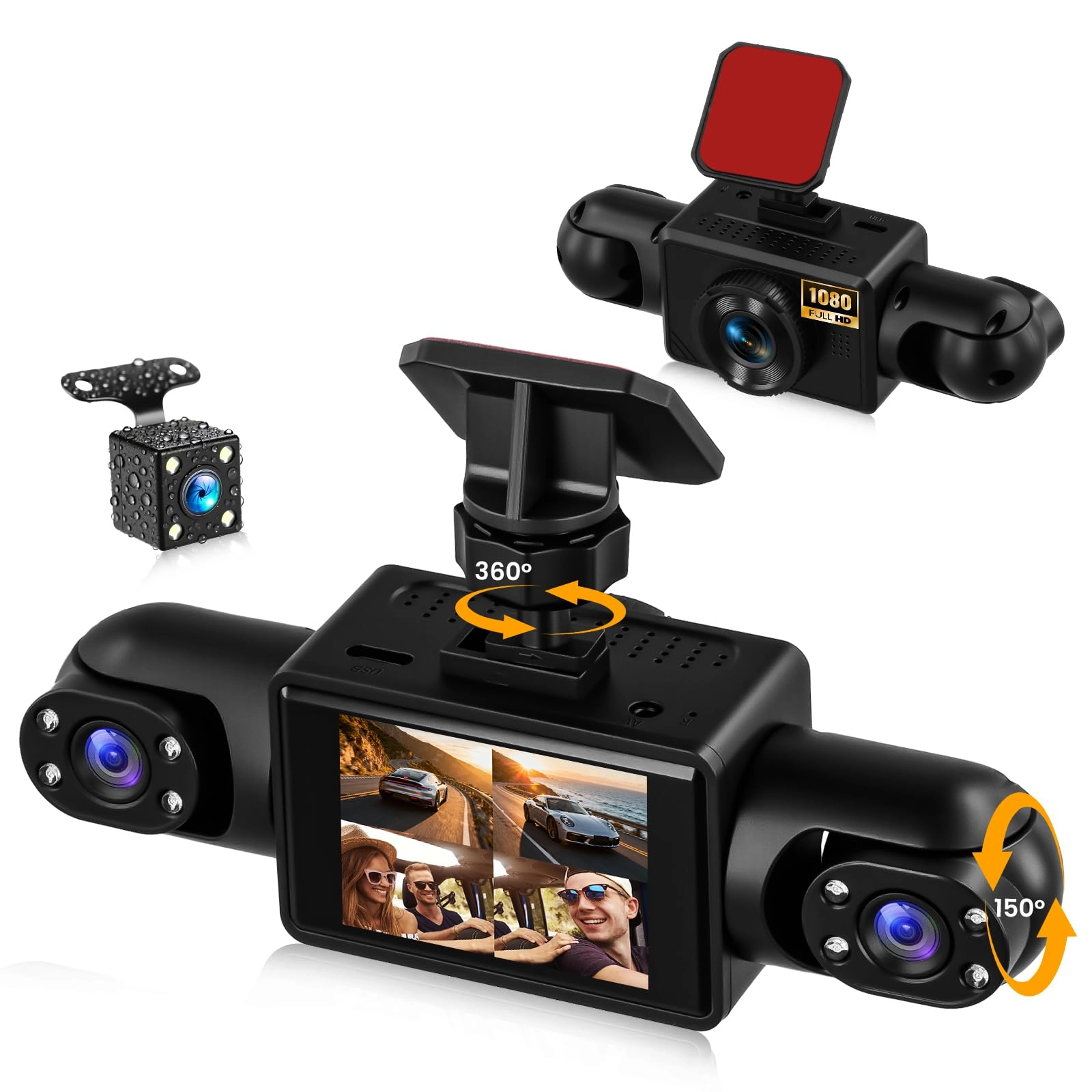 4-Channel Dash Cam - 1080P