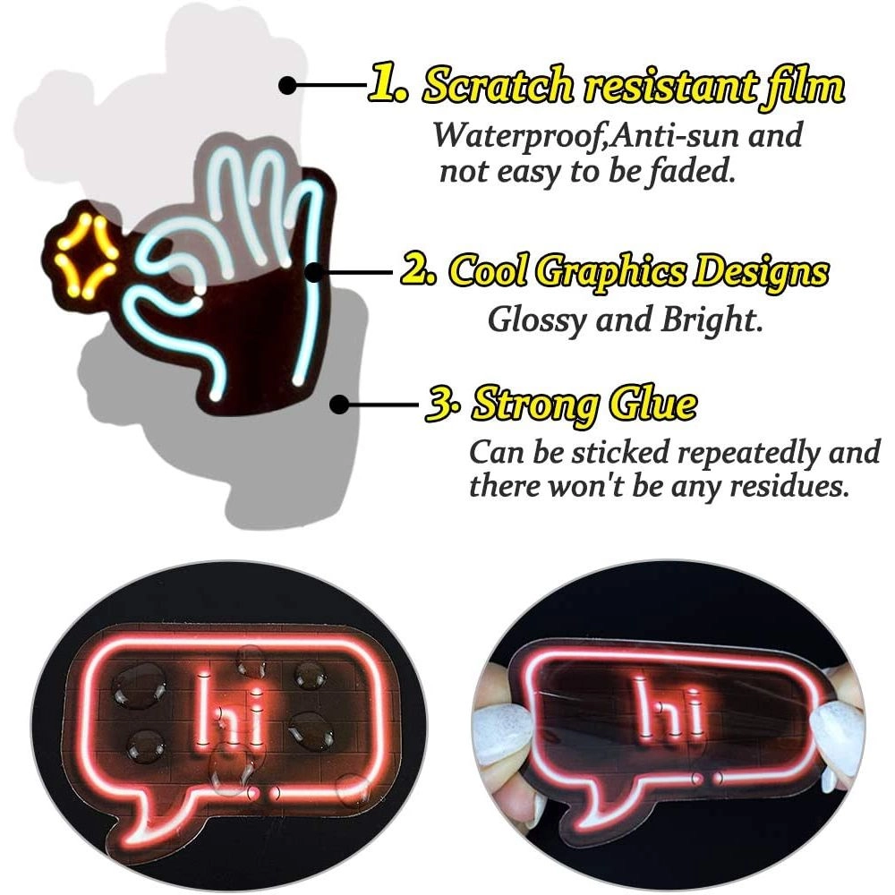 Neon Sticker Book Waterproof 50 pcs