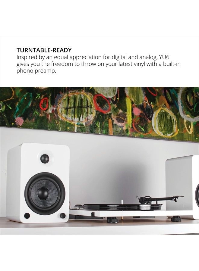 YU6MW - Powered Bookshelf Speakers Bluetooth Phono Preamp