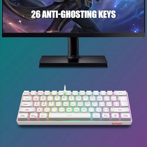 60% 2-in-1 Gaming Keyboard + Honeycomb Optical Mouse - AZERTY Wired