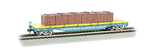 Bachmann Ringling Bros and Barnum Bailey Flat Crate Load Freight Car - HO flat car