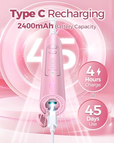 Rotating Electric Toothbrush - 8 Brush Heads 4 Modes 25-Day Battery Life