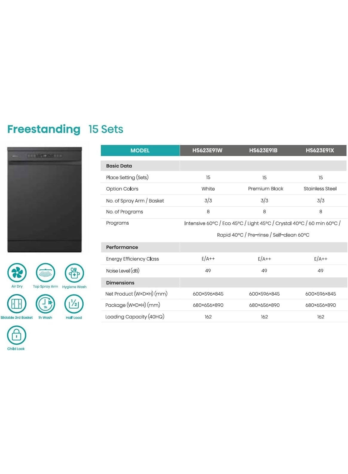 HS623E91B Freestanding