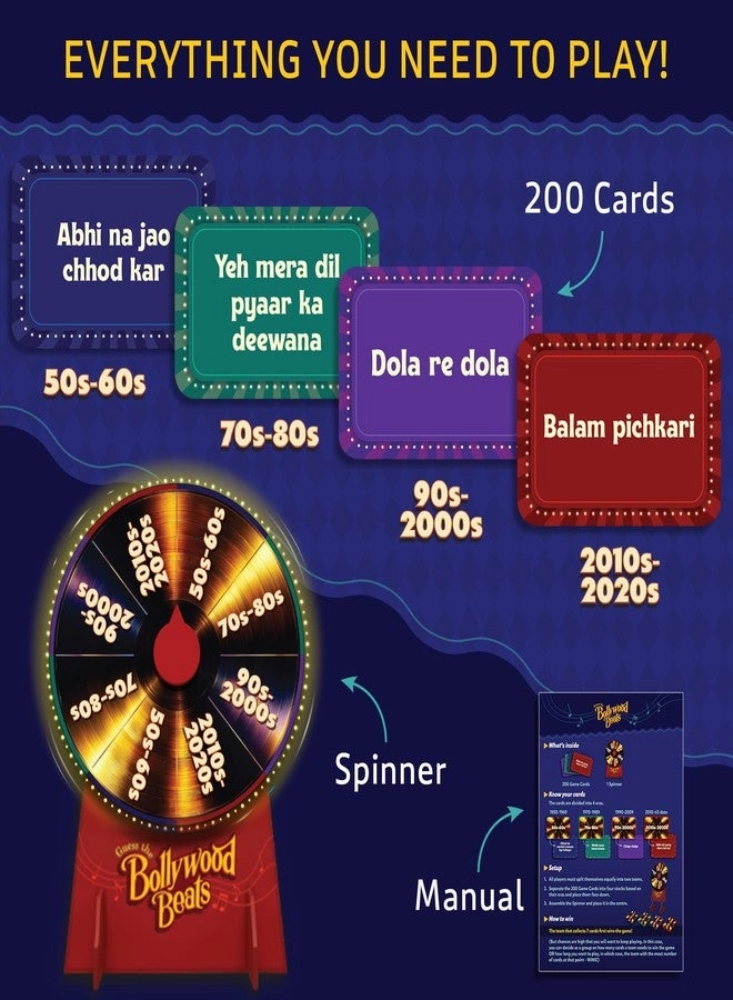 Bollywood Beats - 200 Game Cards 1 Spinner