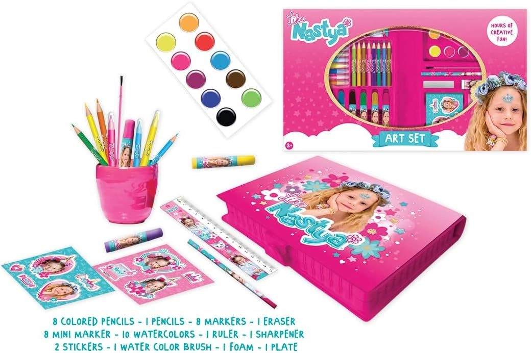 Nastya Art Set - colored pencils markers watercolors