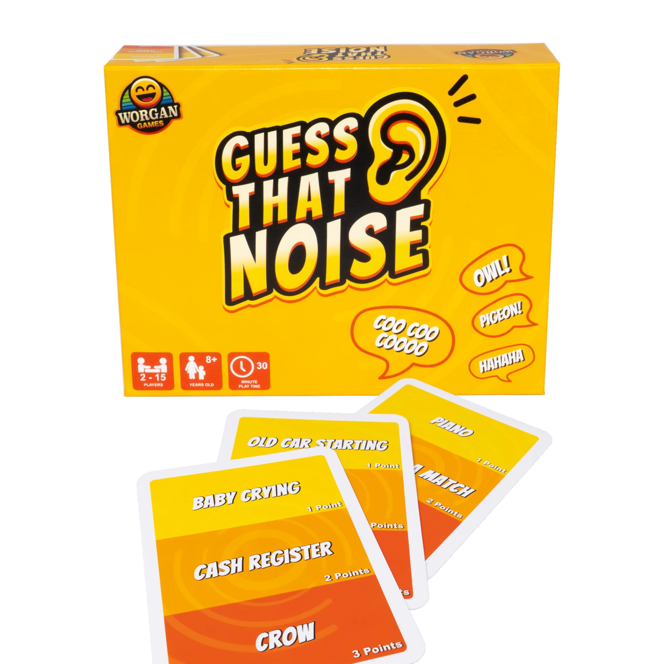 Worgan Games Guess That Noise - English Family, Teen, Adult, Kids 8+