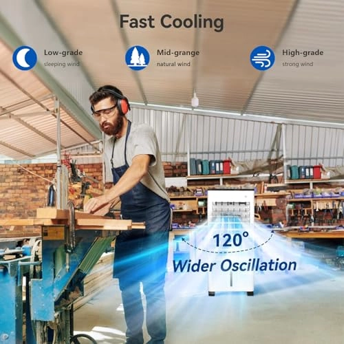 Portable Air Conditioner - 5000m³/h 120°Oscillation 35L