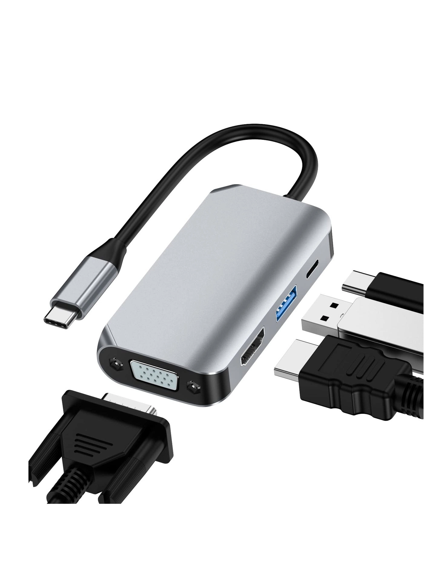 SYOSI USB C to HDMI VGA Adapter - USB 3.0 4K@30Hz
