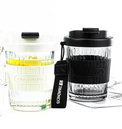 KiKiluxxa, KiKiluxxa -Surat-Gujarat-India Fruit Juice Milk Glass Tumbler - 2 pcs - 370 ml