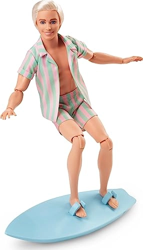 Ken Doll - Pastel Pink and Green Striped Beach Matching Set Surfboard Ages 72+