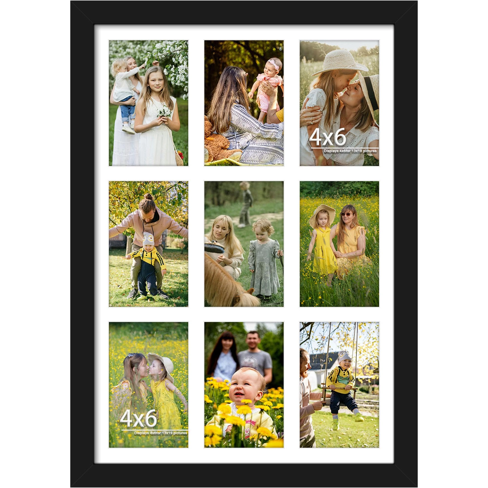 duenpy 13x19 Collage Picture Frame - 13x19 (4x6 opening) nine 4x6 inch photos