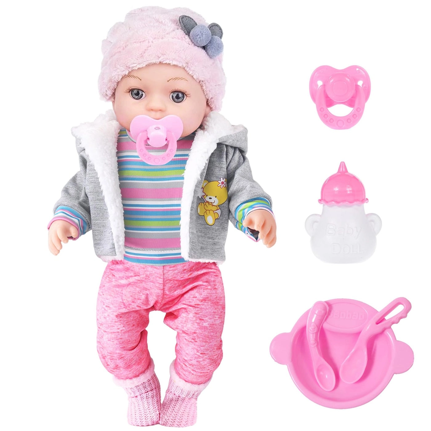 Realistic Baby Doll - 12 Inch Outfits Feeding Accessories Ages 3+