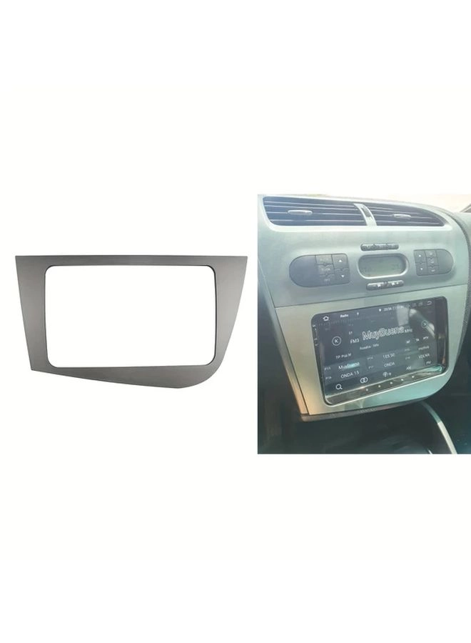 Generic Double Din Radio Frame - Seat Leon 2005-2012 Left Hand Drive Silvery
