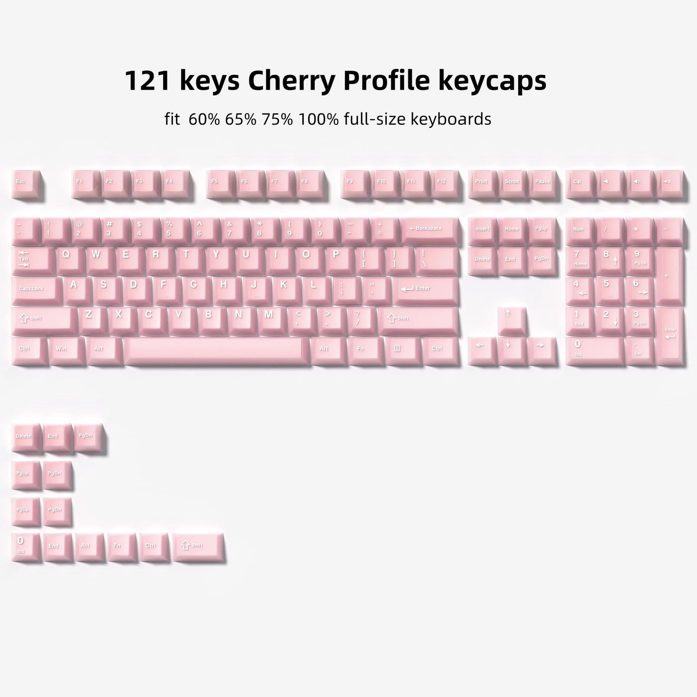 Pink Jade keycaps - 121keys